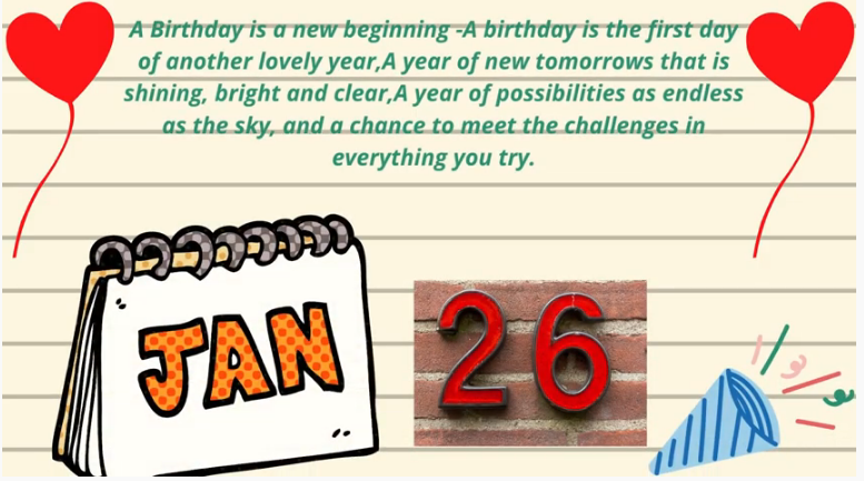 26 January Birthday Wishes
