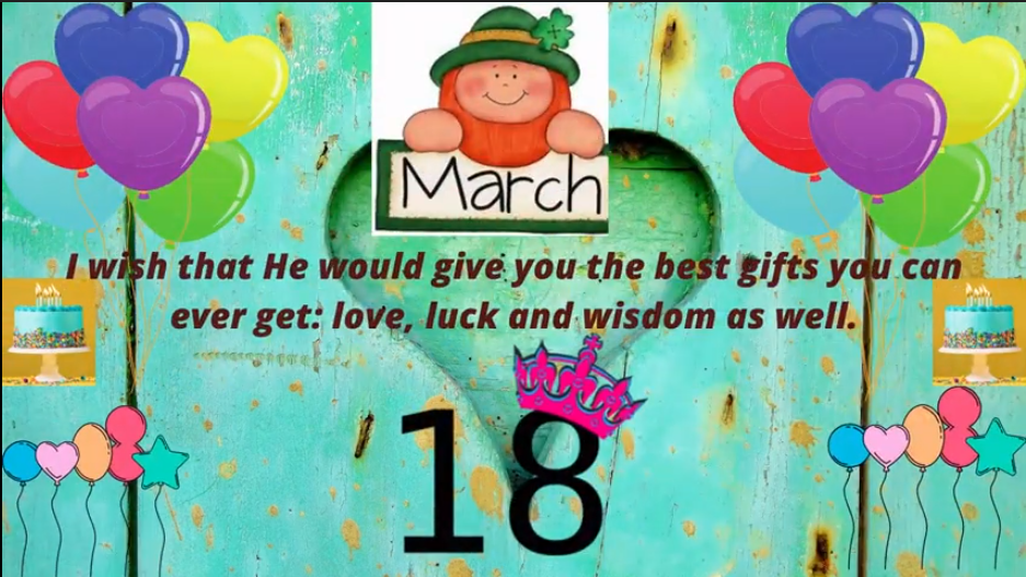 18 March Birthday Wishes